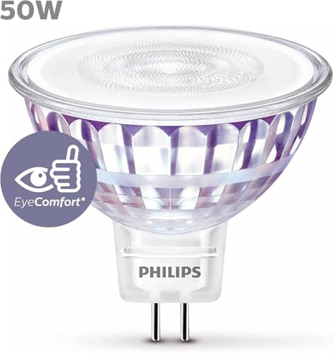 Detalle 1 de Philips Bombilla LED Spot Foco 50W GU5.3 – Luz blanca cálida, 36° de apertura (No regulable)