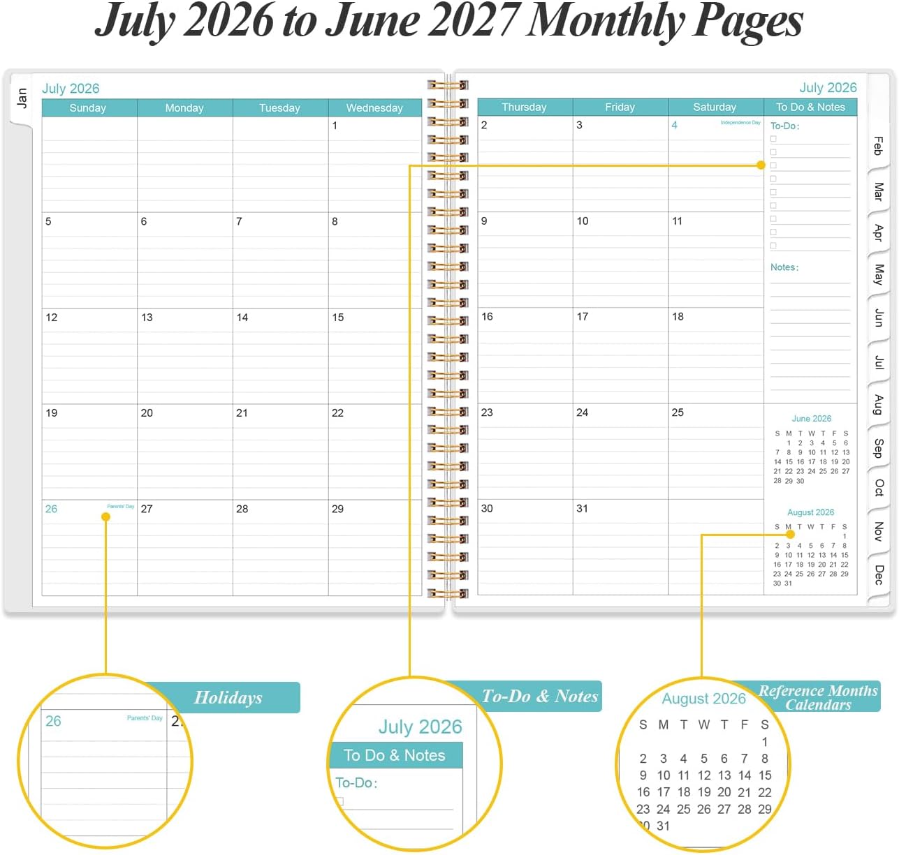 Detalle 2 de Daily Planner 2026 โ 12 Month ๐