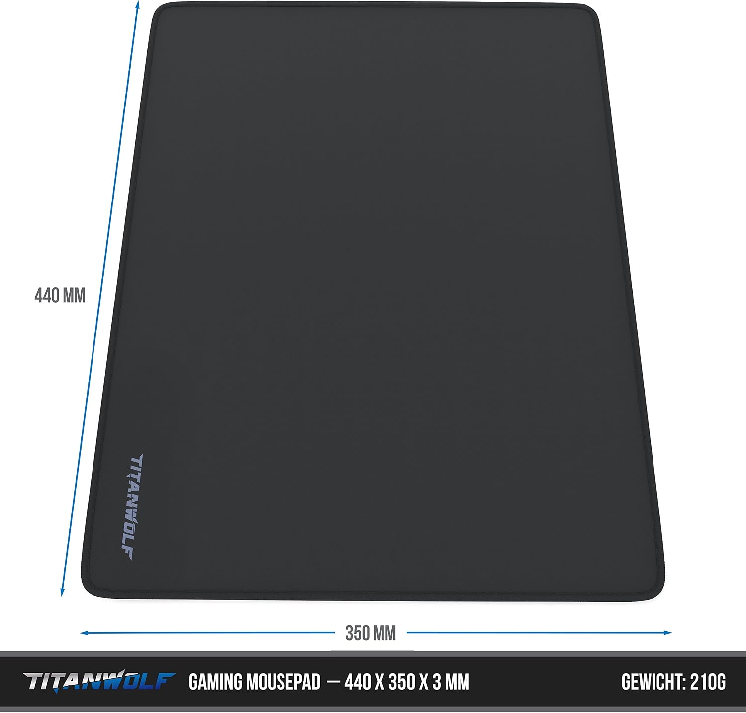 Detalle 2 de TITANWOLF XL Speed Gaming-Mauspad 440×350 mm