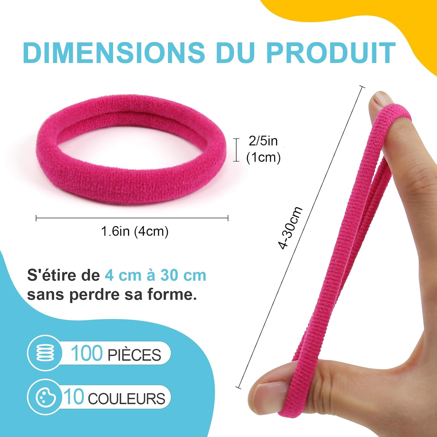 Detalle de HOYOLS élastiques cheveux, lot de 100