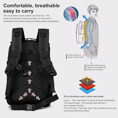 Thumbnail 1 de smallrun Mochilas Tácticas Militares 45L (MOLLE) impermeable de 5 compartimentos