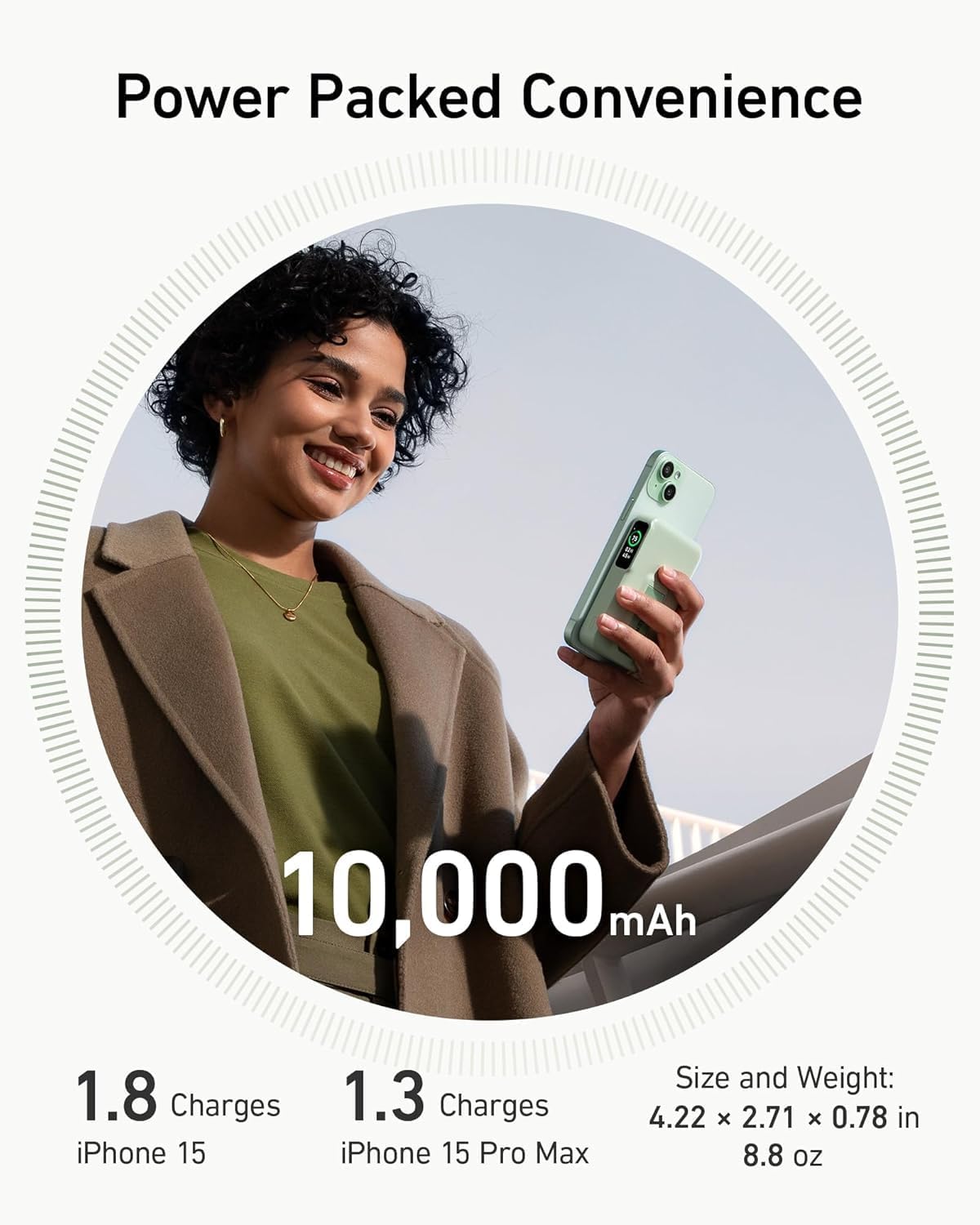 Thumbnail 3 de Anker MagGo Power Bank Qi2 📱 Batería de 10,000 mAh, Pantalla y Soporte