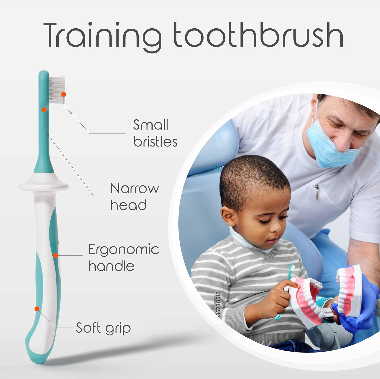 Detalle de Cherish Baby Care Kids Toothbrush Set (4-Pack) – BPA-Free, Safety-Tested Toddler Brushes Designed by a Paediatric Dentist