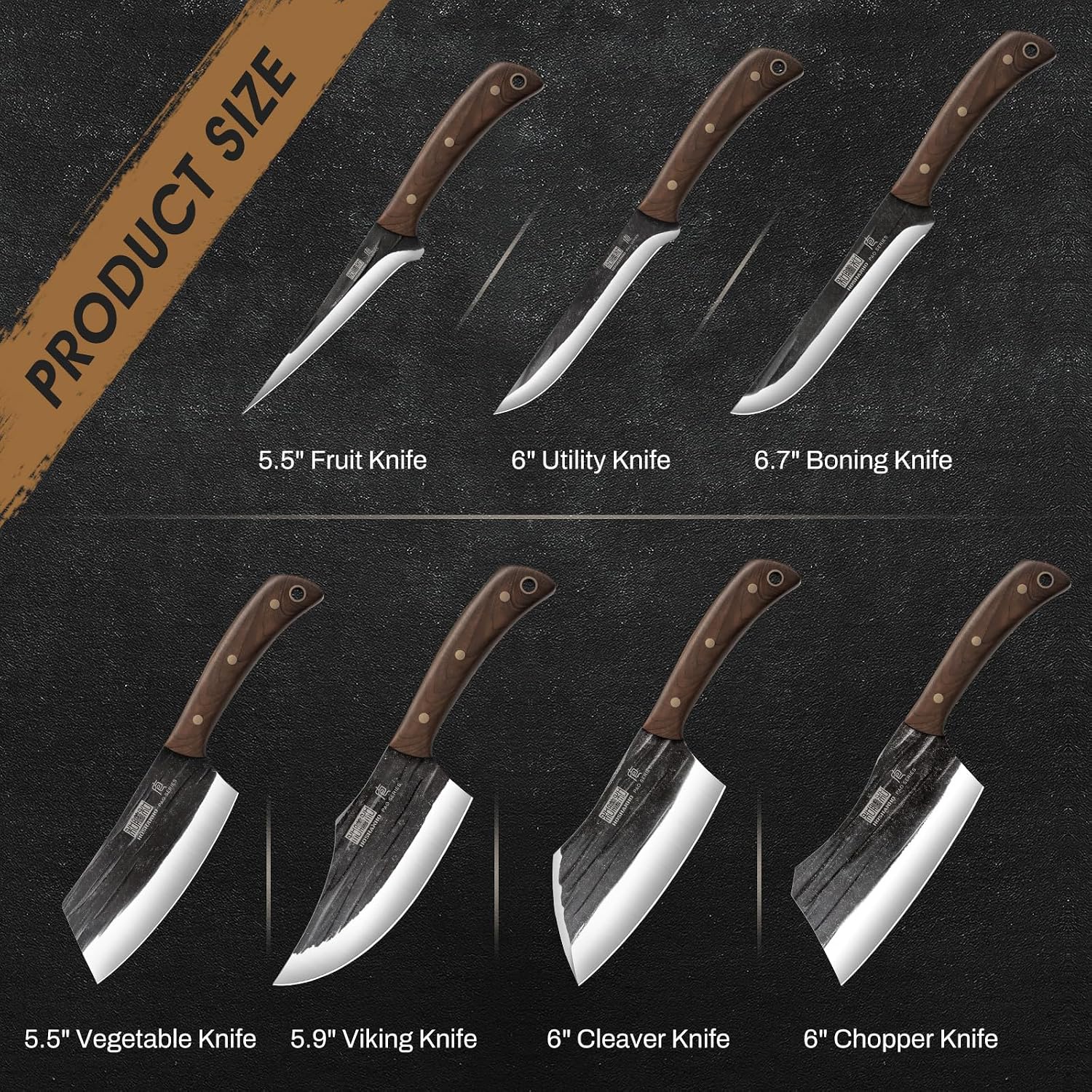 Detalle 2 de HOSHANHO Butcher Knife Set, 8-Piece