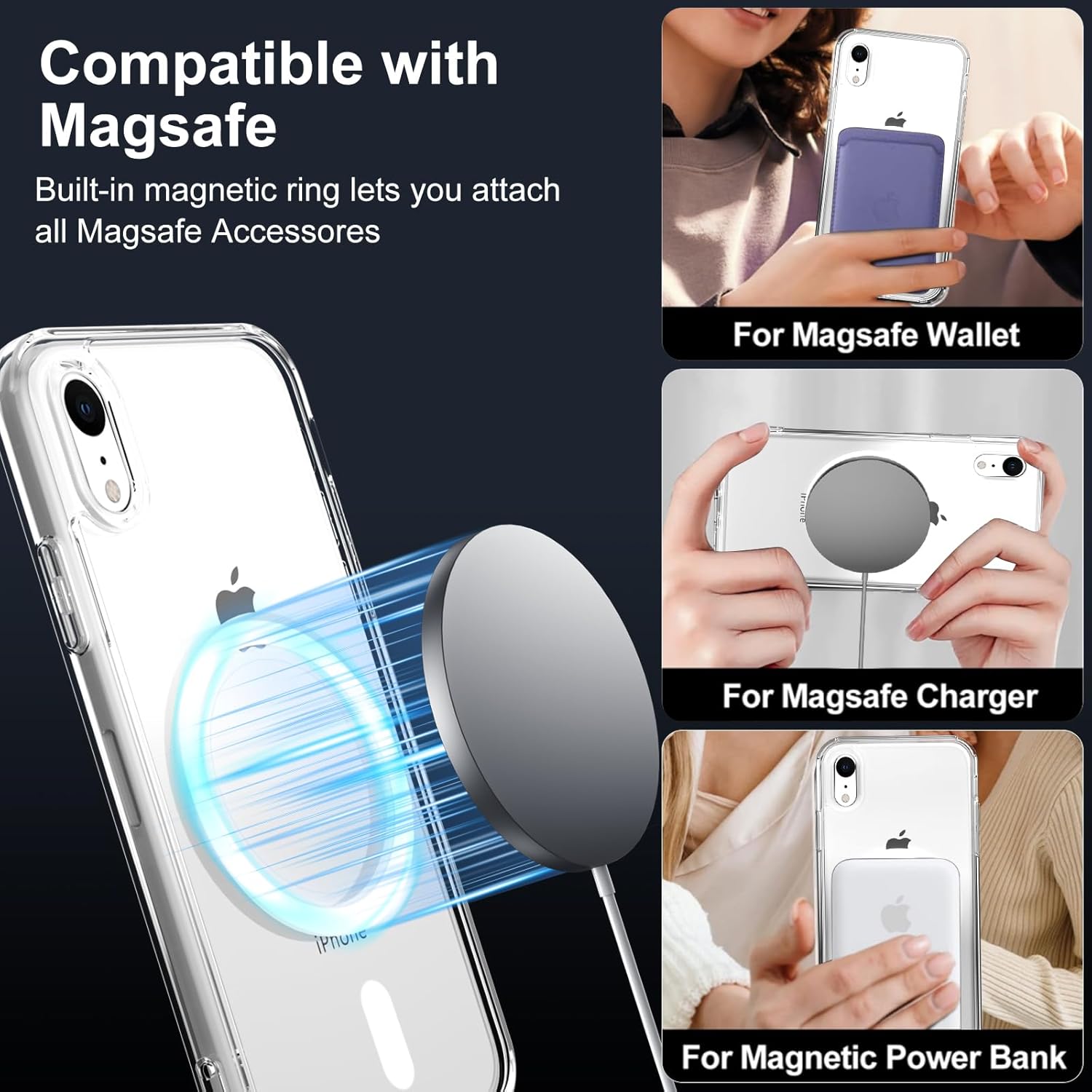 Thumbnail 2 de XTCASE Coque iPhone XR Magnétique — Transparente, anti-jaunissement, MagSafe et antichoc