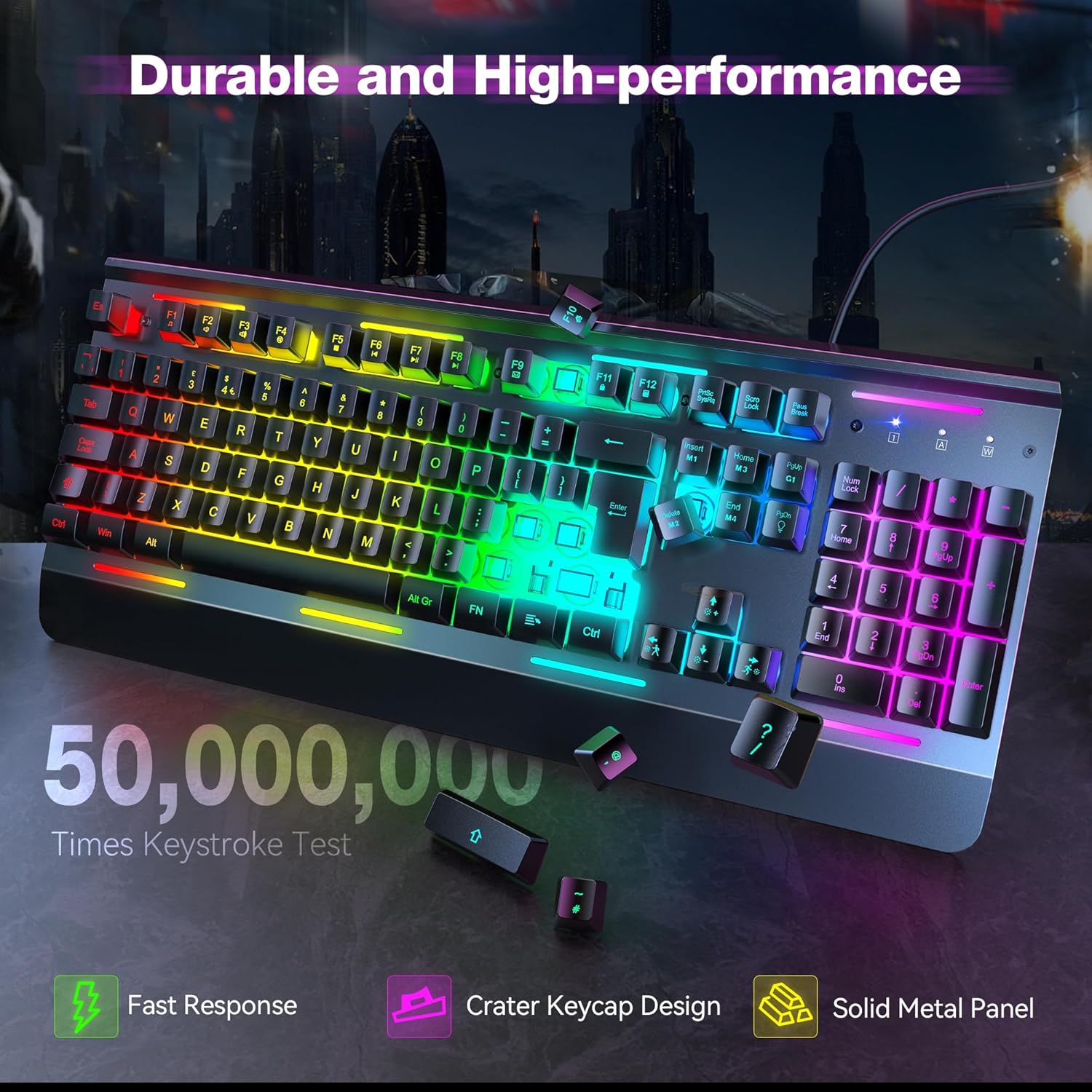 Thumbnail 4 de TECKNET RGB Gaming Keyboard 105 keys ⌨