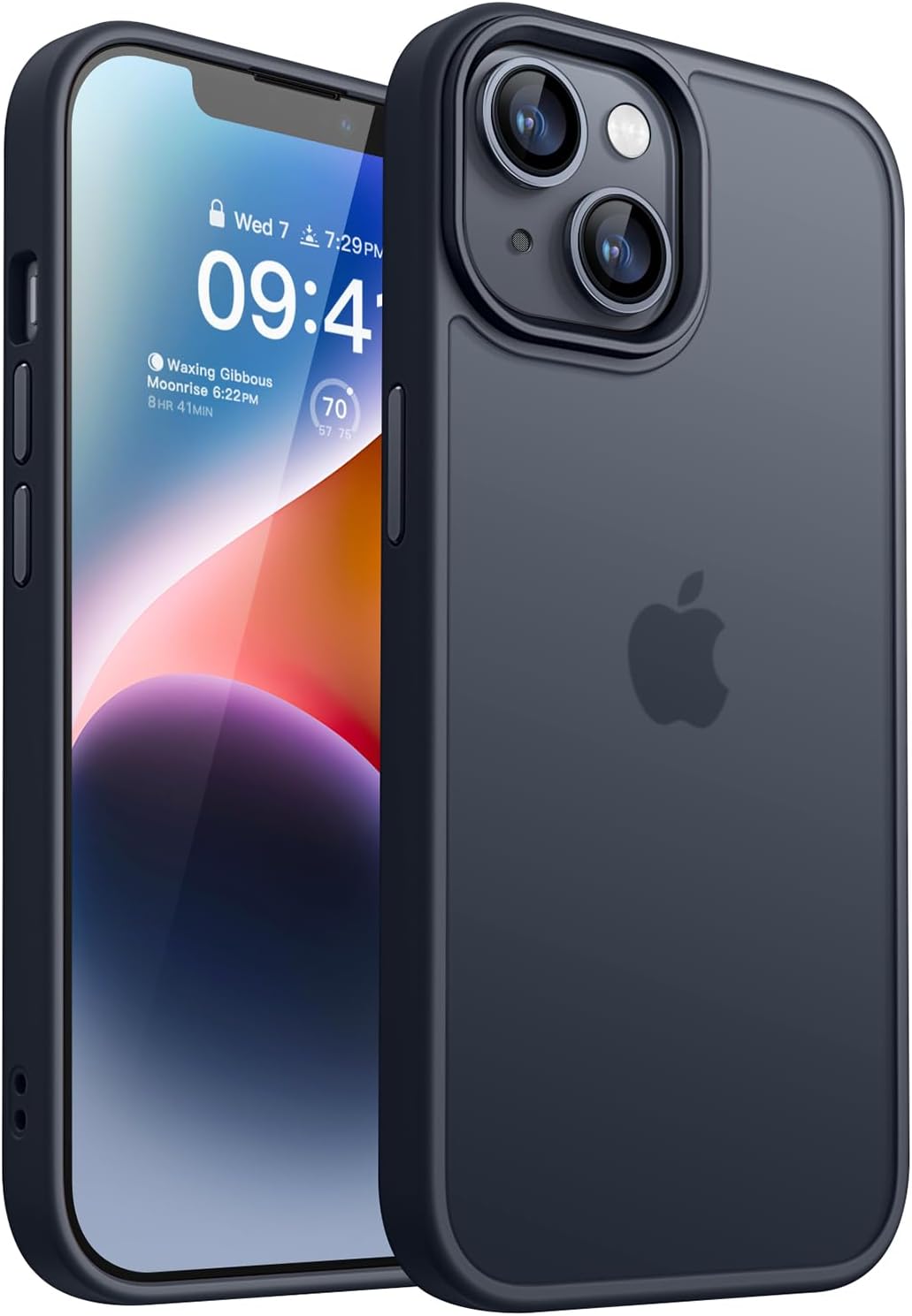 Detalle de CANSHN Cover Opaca per iPhone 13/14 (6,1 pollici) – Custodia sottile antiscivolo, nero