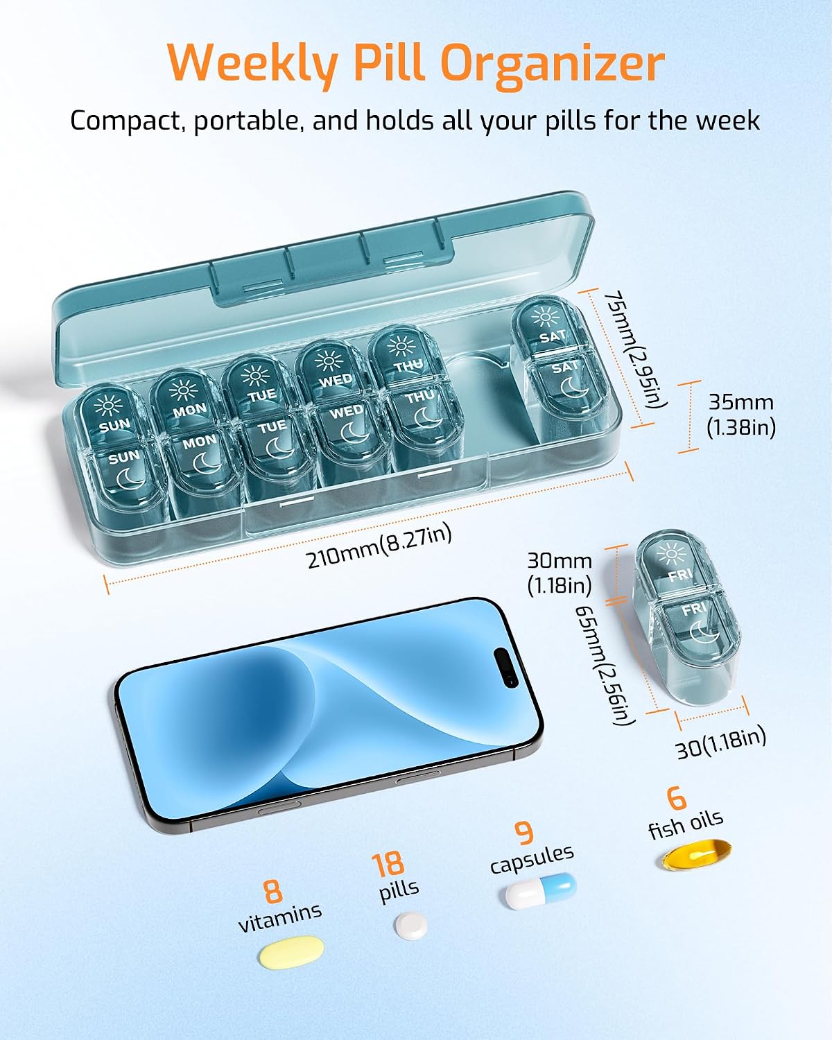 Detalle 2 de Daviky Pill Organizer, 7-Day