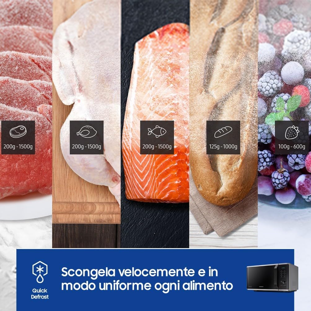 Thumbnail 3 de Samsung MG23K3515CSE1 Forno a Microonde Grill Cottura Croccante da 23 L – Silver