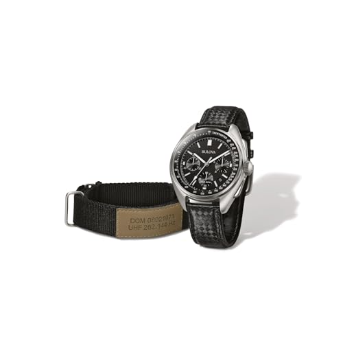 Thumbnail 4 de Bulova Lunar Pilot Pilota Lunare 96B251 – Orologio cronografo in acciaio e cinturino in pelle, nero