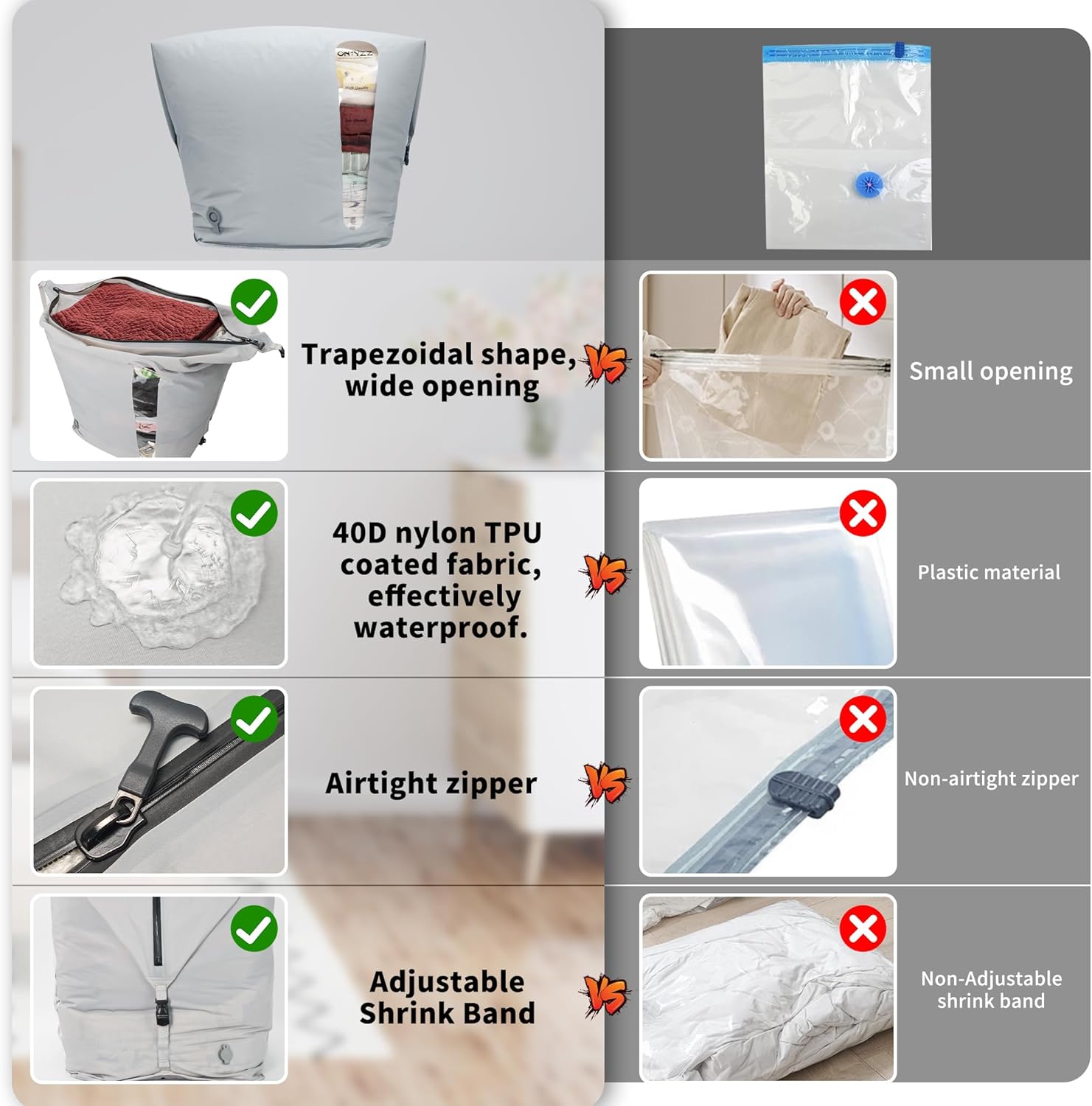 Detalle de Vacuum Storage Bags for Clothes – Extra Large TPU Space Saver Cube