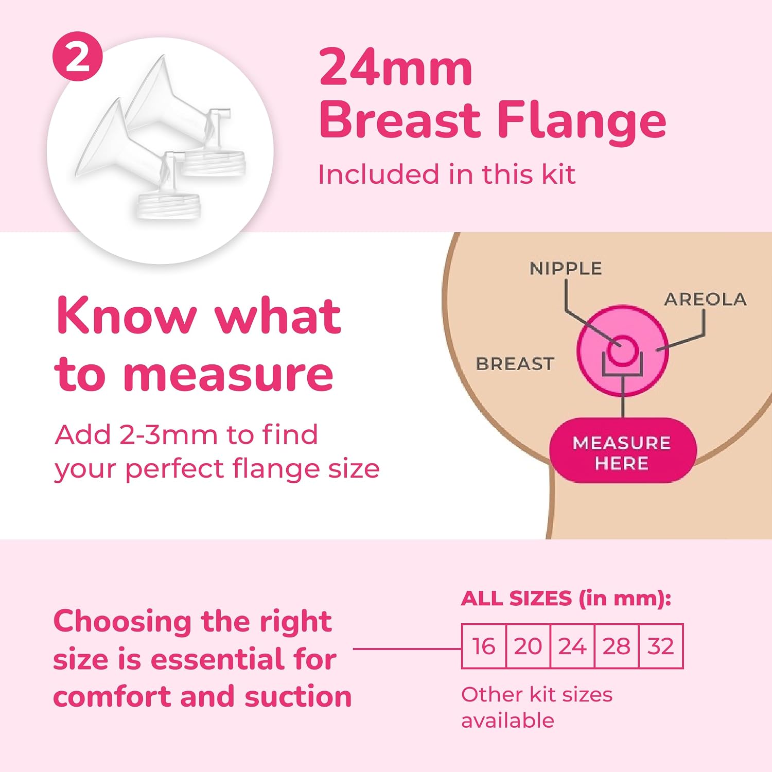 Thumbnail 6 de Spectra MM012340-24mm-2pk 搾乳器アクセサリーキット 24mmフランジ・哺乳瓶付き2パック