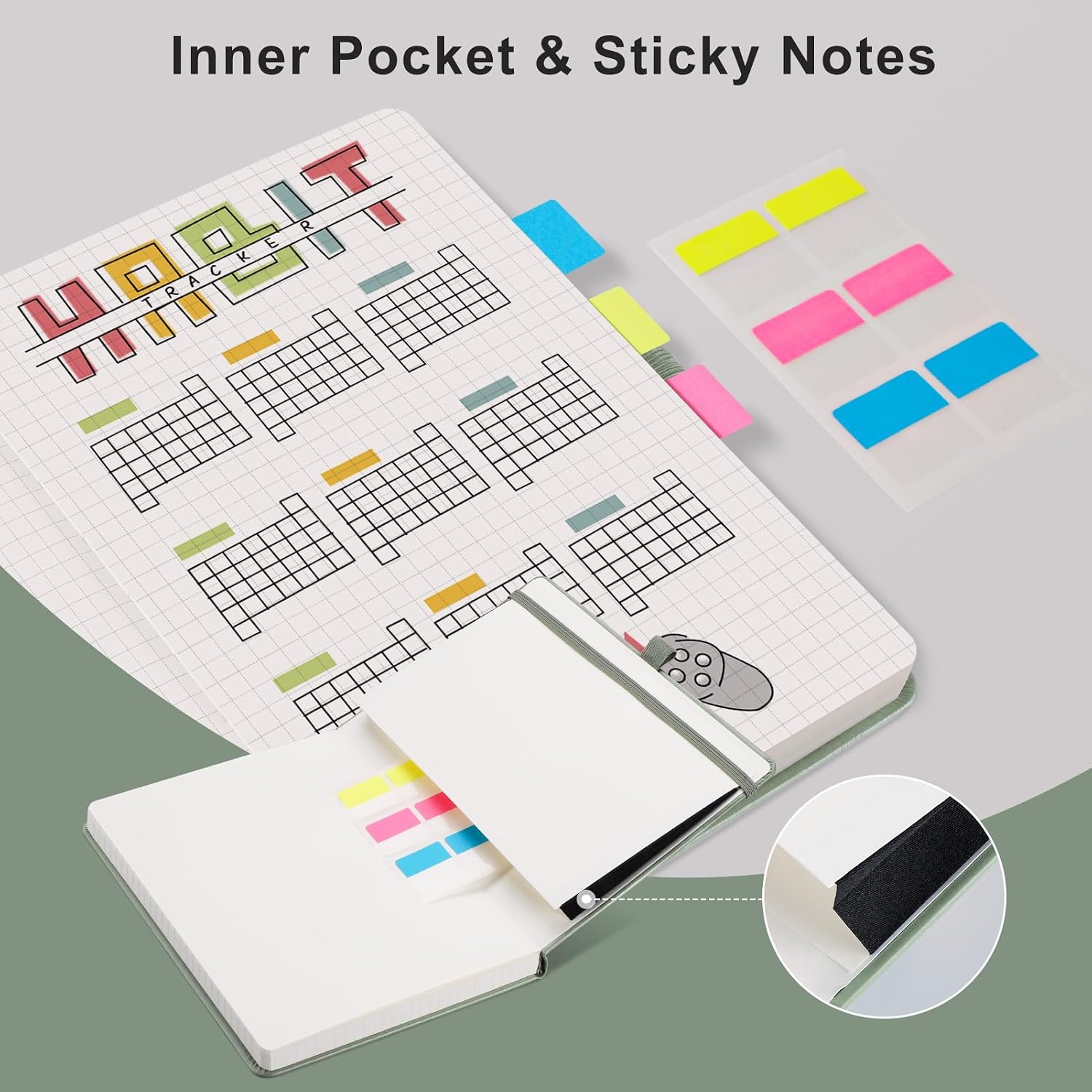 Detalle de EMSHOI A5 Hardcover Blank Notebook – 160 Pages, 120gsm, PU Leather