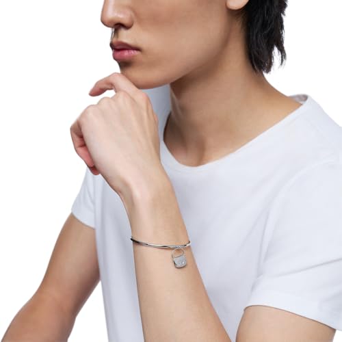 Detalle 2 de Diesel pulsera ovalada de acero inoxidable con logotipo D para hombre (DX1621040)