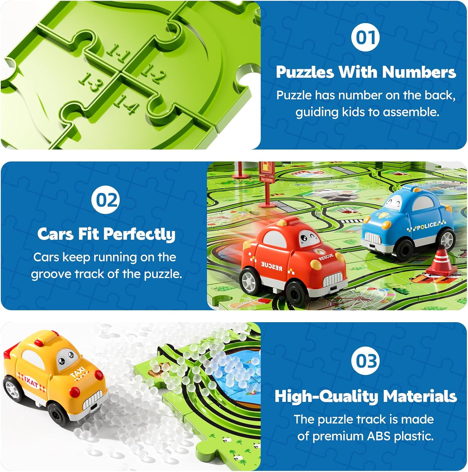 Thumbnail 6 de Beby Buty 64PCS Puzzle Track Car Set for Kids