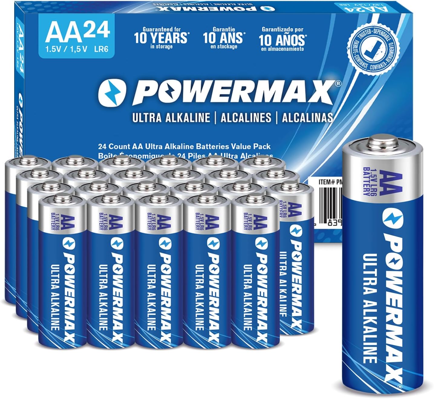 Detalle de Powermax AA Batteries 24-Pack, 10-Year Shelf Life