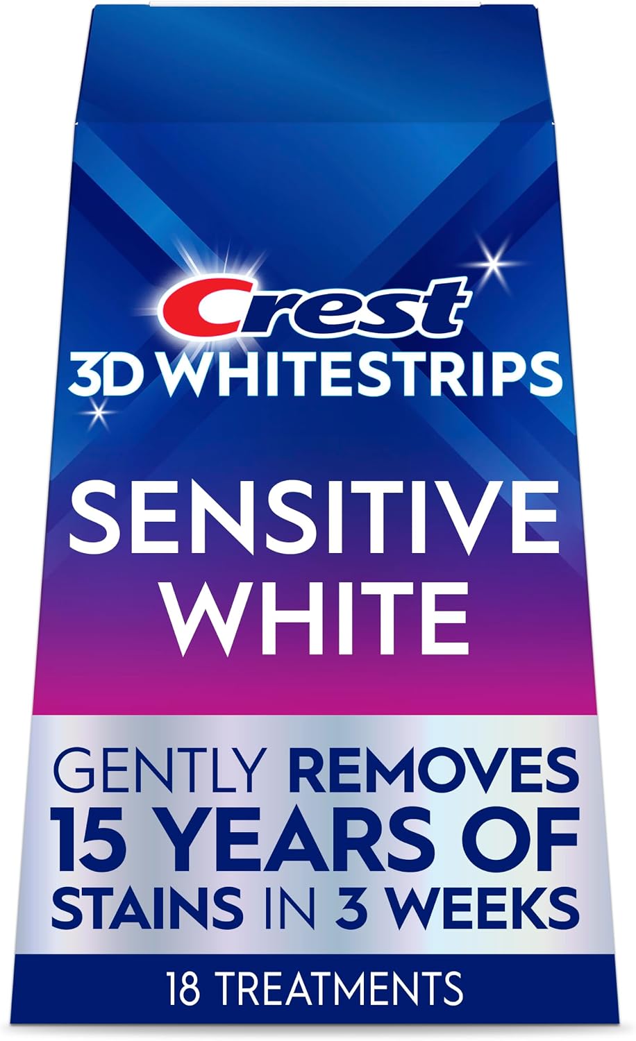 Detalle de Crest 3D Whitestrips Sensitive 18‑treatment kit 🦷