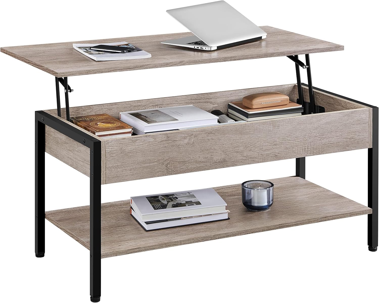 Detalle de Yaheetech Mesa de Centro Elevable 104,5×49,5 cm