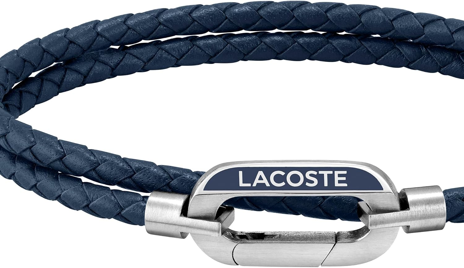 Detalle 2 de Lacoste Lederarmband Herren STARBOARD – Blau, Grün oder Braun, doppelt gewickelt