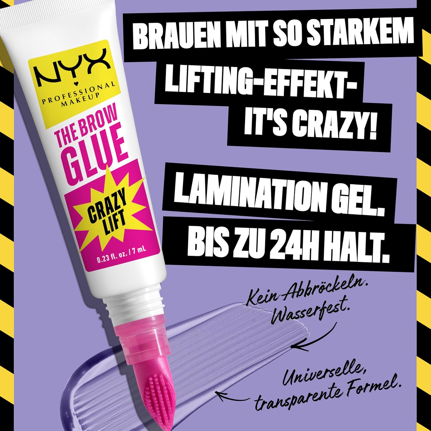 Detalle de NYX Professional Makeup Brow Glue Crazy Lift – ultra starkes Augenbrauengel mit Stylingbürste, bis zu 24h Halt (7 ml)