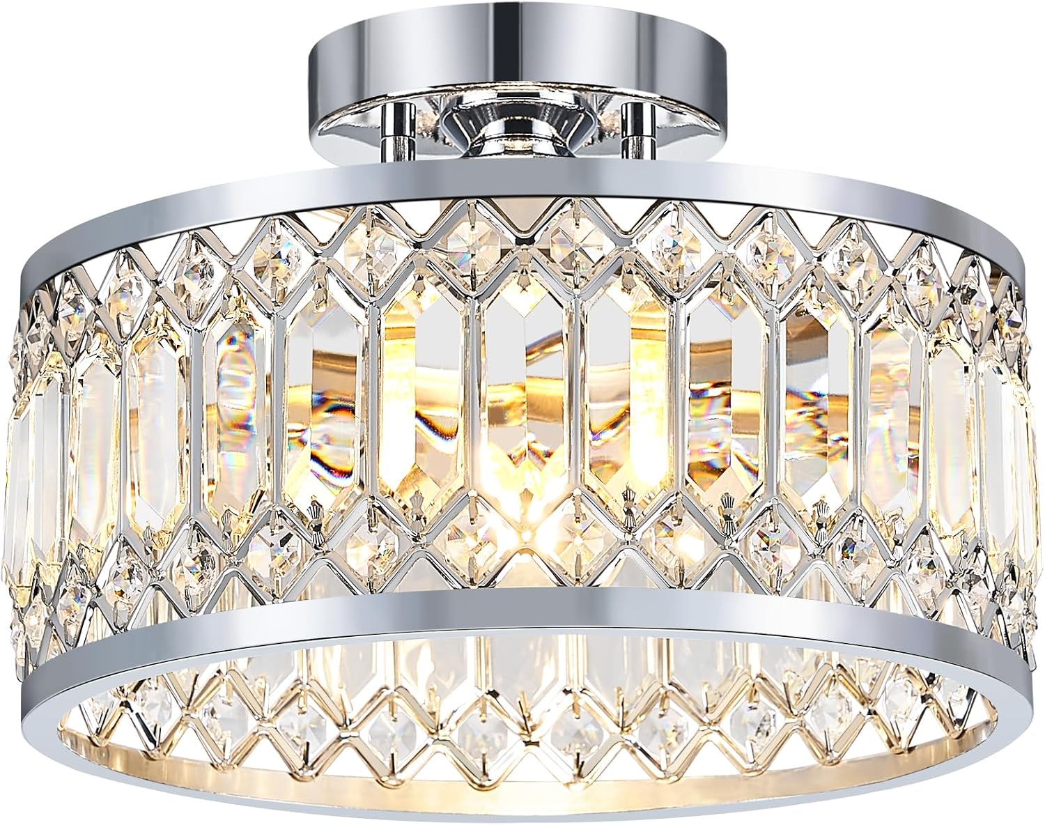 Detalle de YURNYQ Crystal Ceiling Light 11.4 in