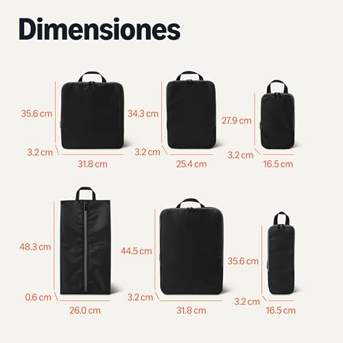 Thumbnail 4 de Amazon Essentials Organizadores de equipaje 6 piezas, negro