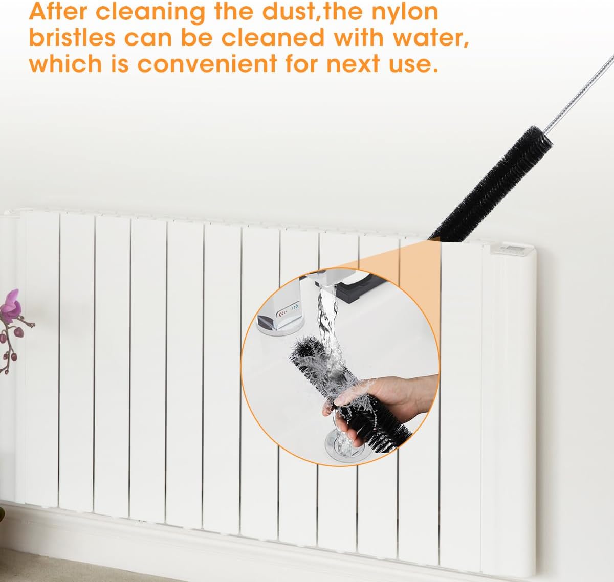 Thumbnail 5 de Aieve Radiator Cleaner Brush (80cm) with Flexible Metal Rod and Wood Handle