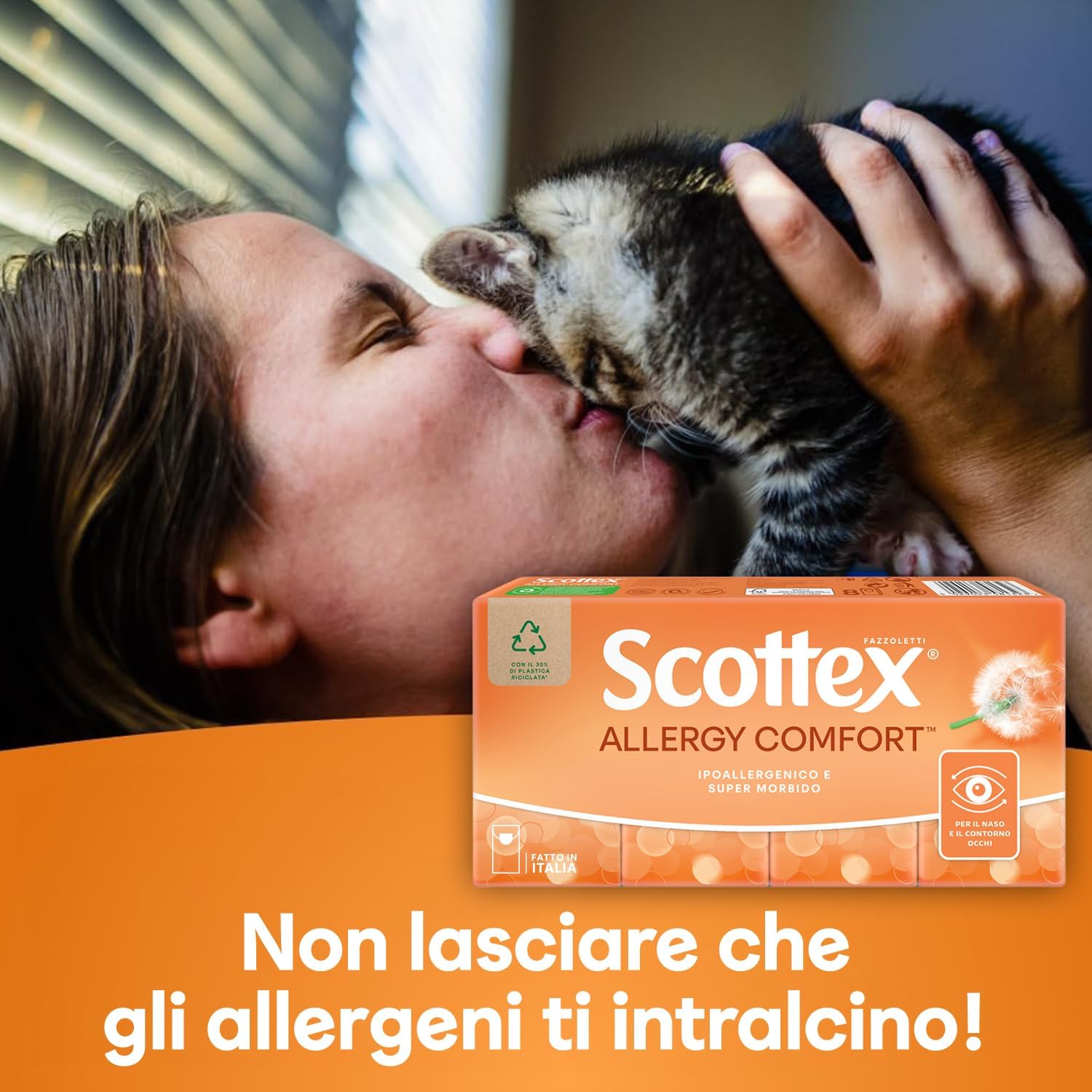 Detalle 2 de Scottex Fazzoletti Pocket Allergy — carta ipoallergenica e morbida, testati oftalmologicamente (confezione da 80 pacchetti)