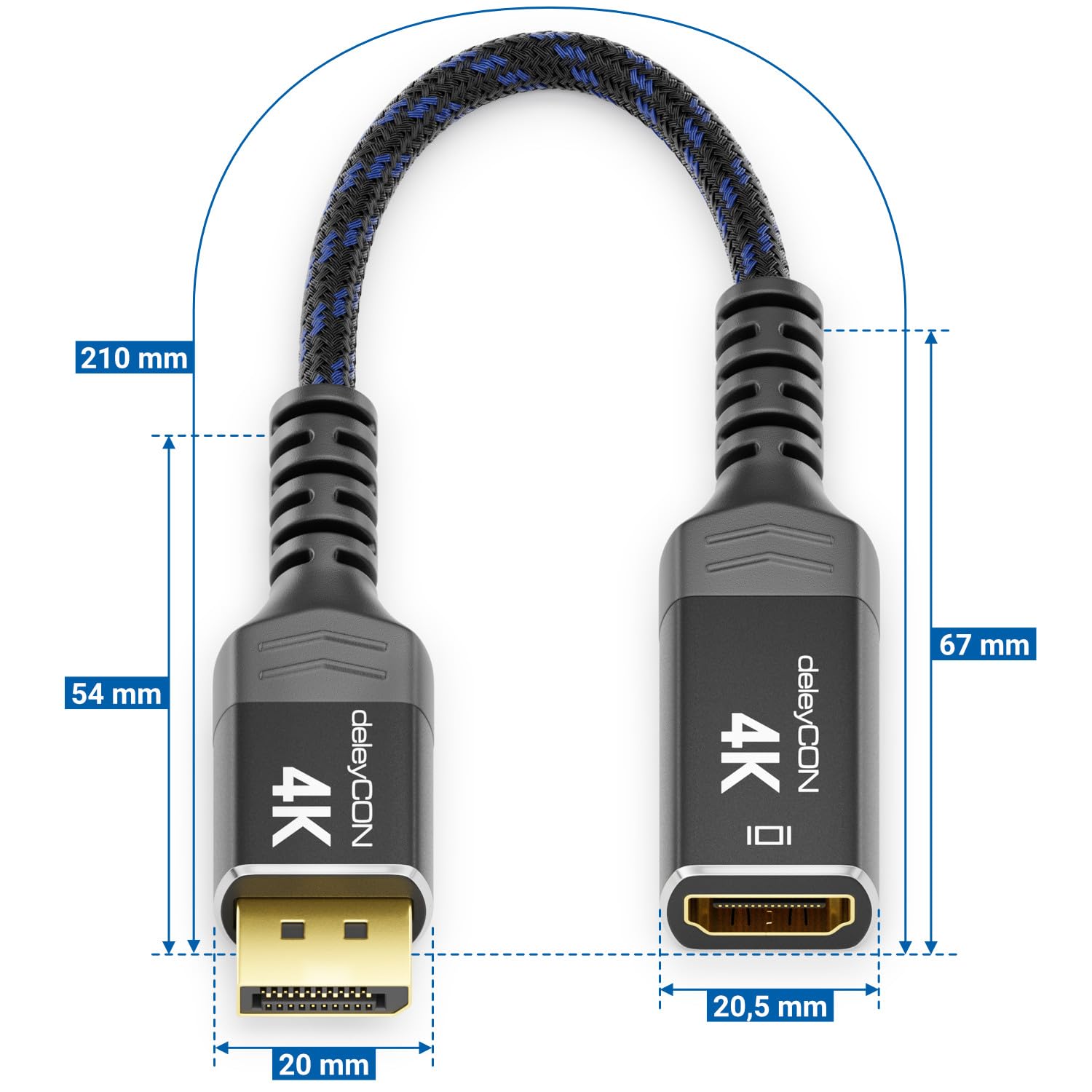 Thumbnail 5 de deleyCON 4K DisplayPort auf HDMI Adapter – DP zu HDMI, 4K@60Hz, uni-direktional