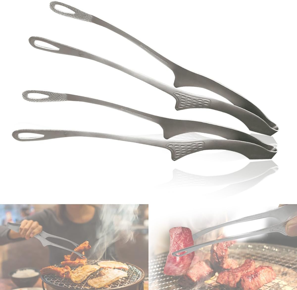 Detalle de MMmall YKTOSN 仙武堂焼肉トング2本 ステンレス製・食洗機対応
