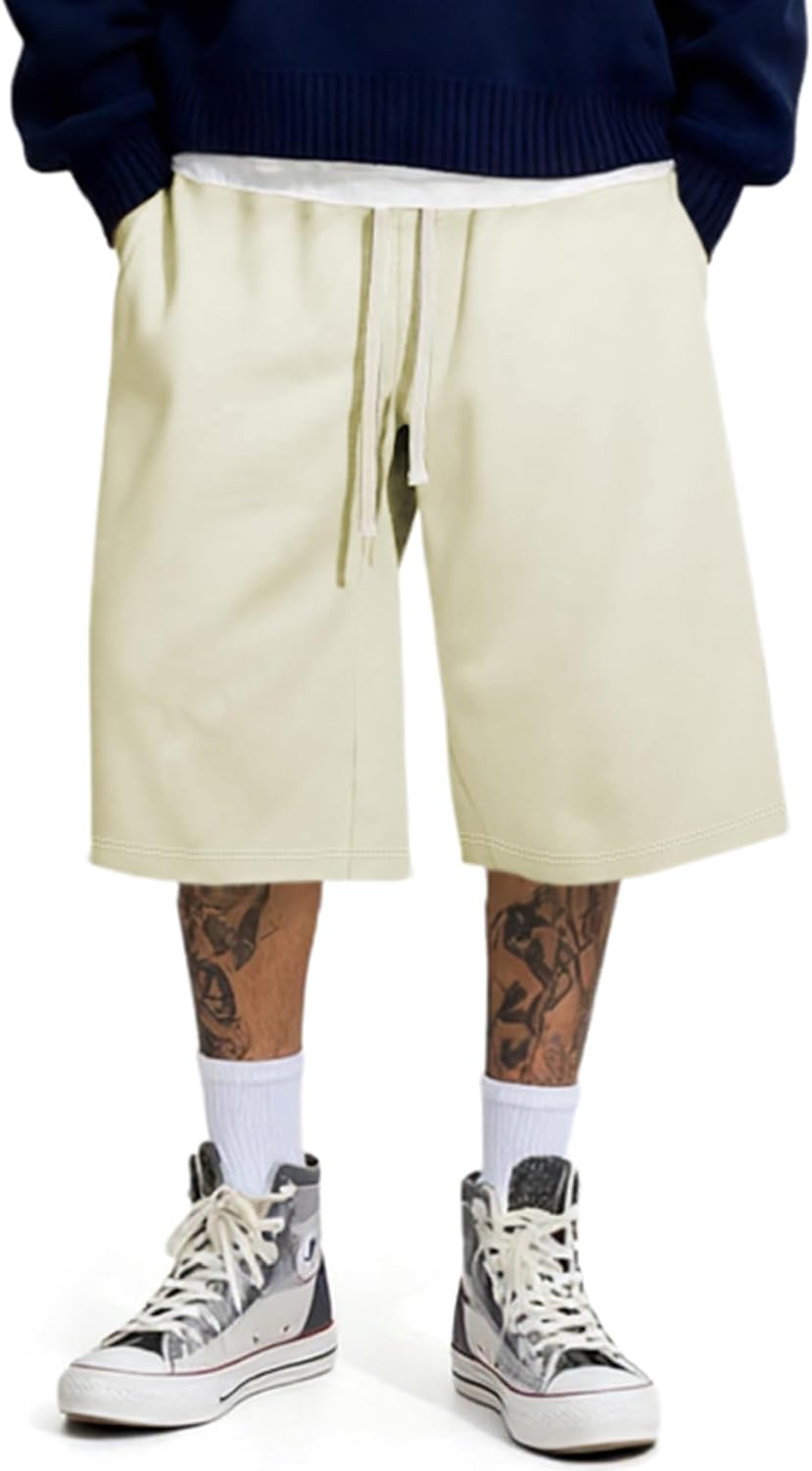 Detalle 2 de JMIERR Herren Kurze Hose Sommer Shorts Baggy Sweatpants mit Kordelzug – Komfortable Alltags- und Sporthose (S-3XL)