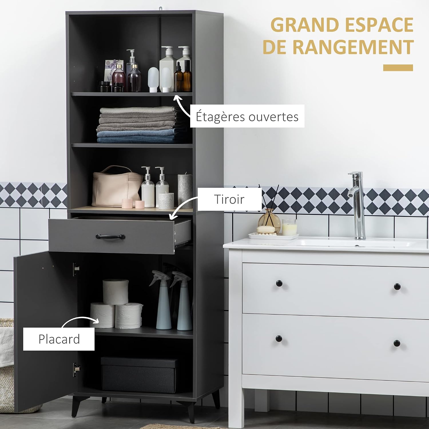 Detalle 2 de HOMCOM Buffet Cuisine Armoire 180 cm