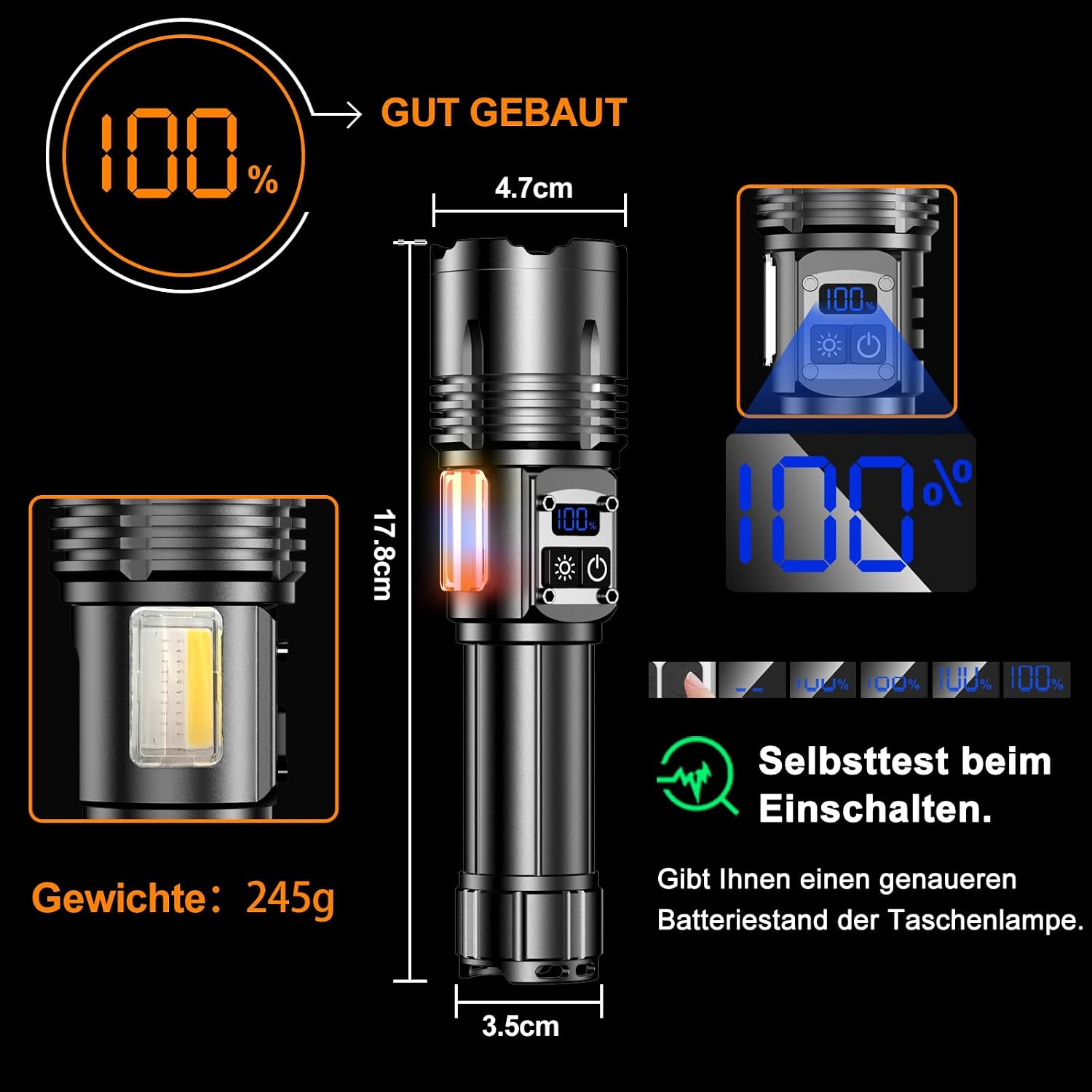 Detalle 1 de Relybo torcia LED 1.000.000 lumen ricaricabile