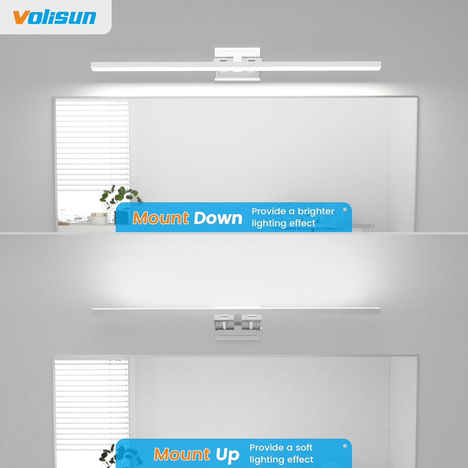 Thumbnail 6 de VOLISUN 21324ZM 48-inch Chrome LED Vanity Light, 5 CCT, Dimmable