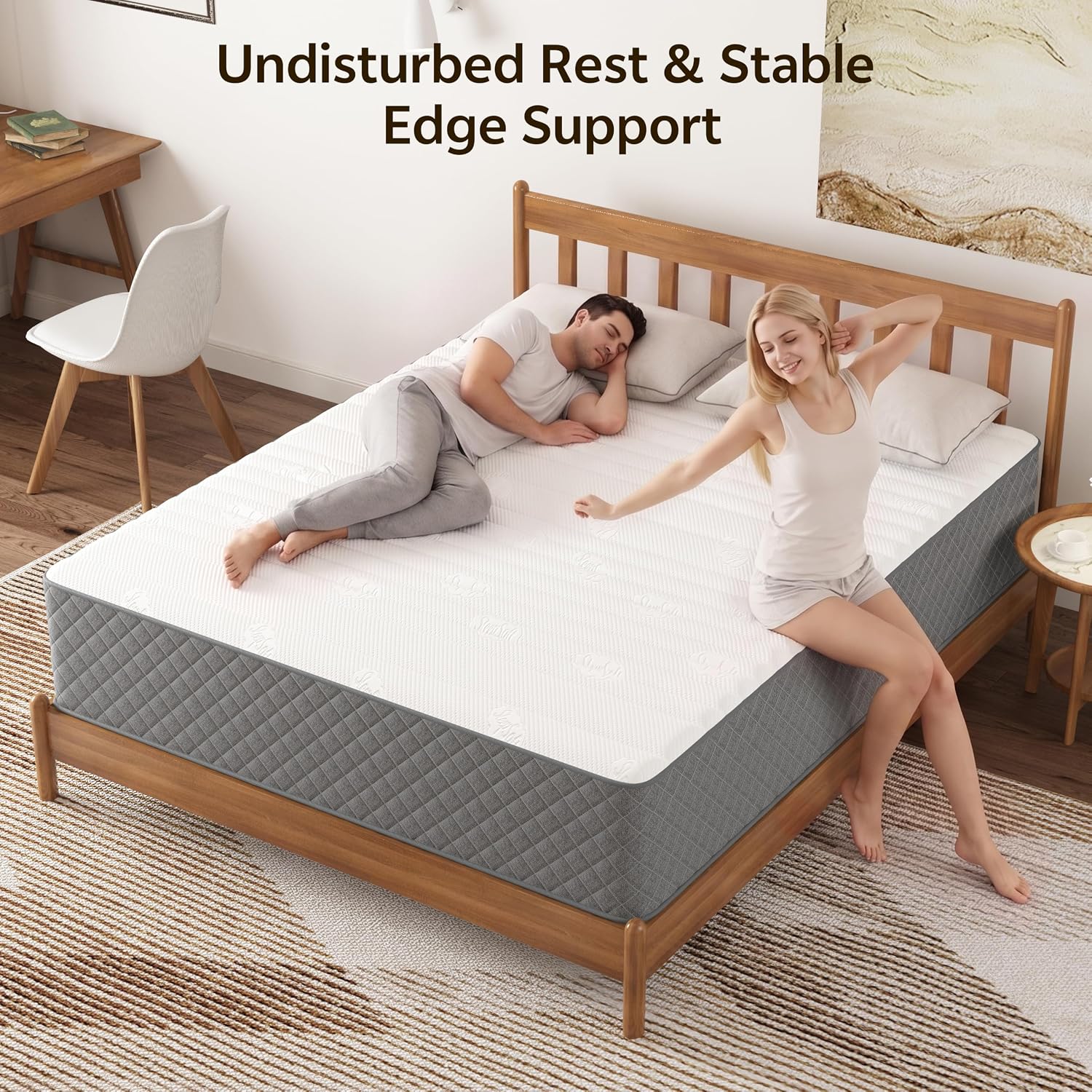 Detalle de PurrJoys Full Mattress: 12-Inch Cooling Gel Memory Foam & Pocket Spring Hybrid (Full Size)