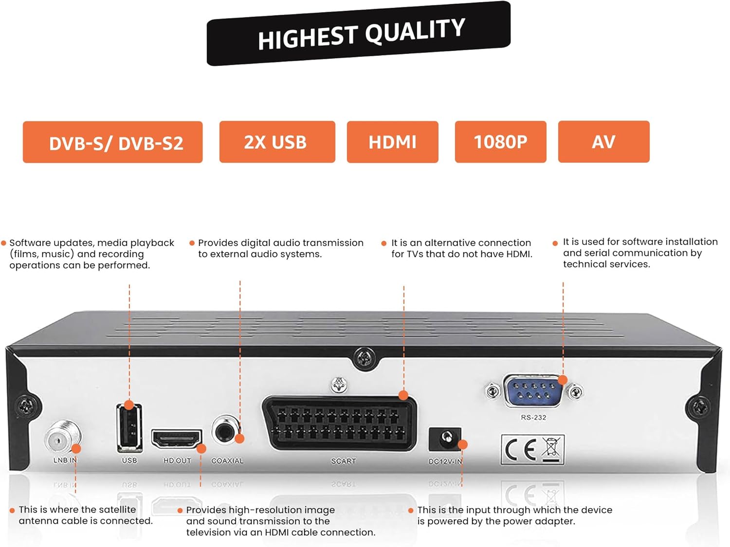 Thumbnail 4 de Hd-line 20900 HD-Sat-Receiver für DVB-S/S2 mit HDMI, SCART & 2× USB 2.0 (Astra, Hotbird, Türksat)