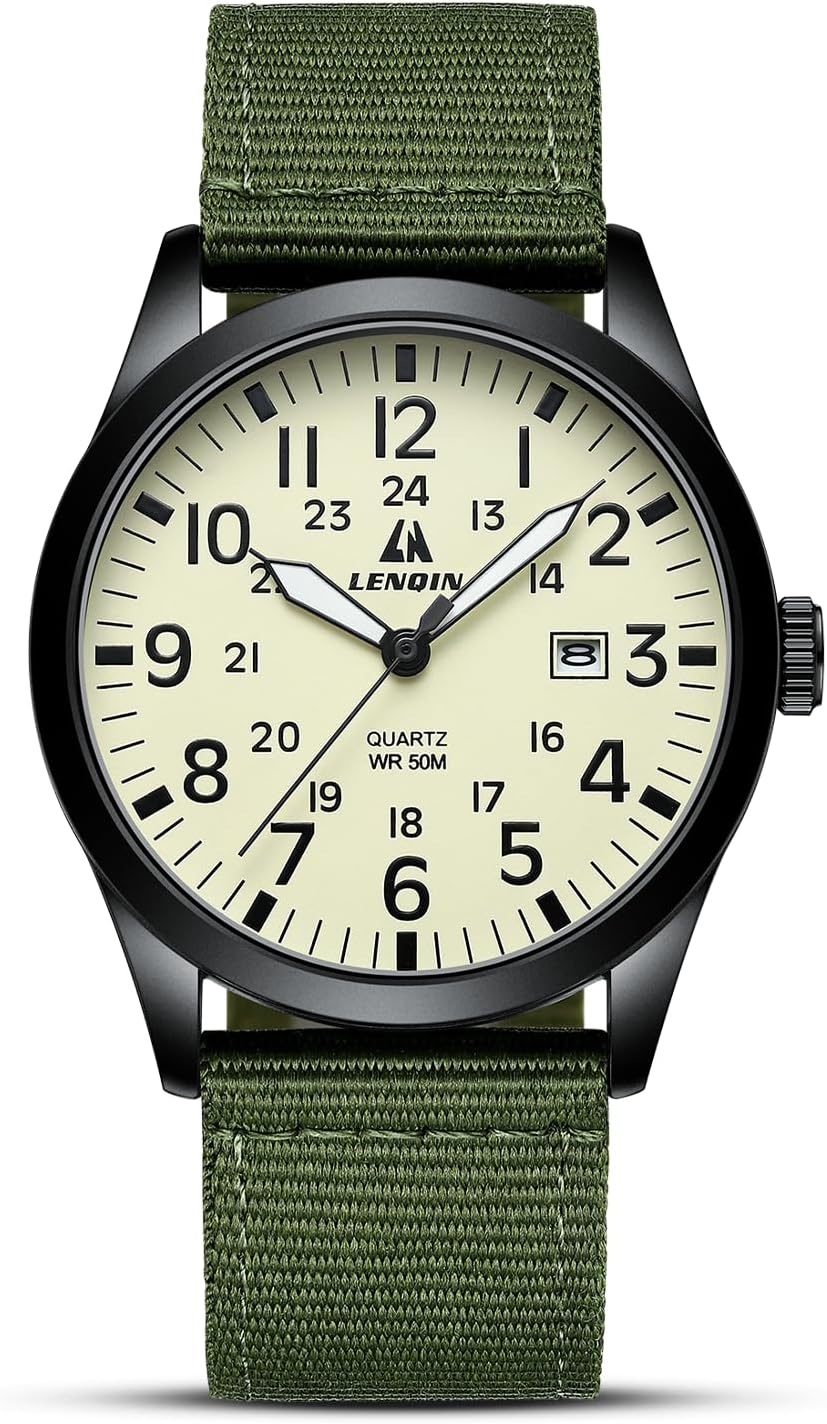 Detalle de LN LENQIN reloj militar 42 mm