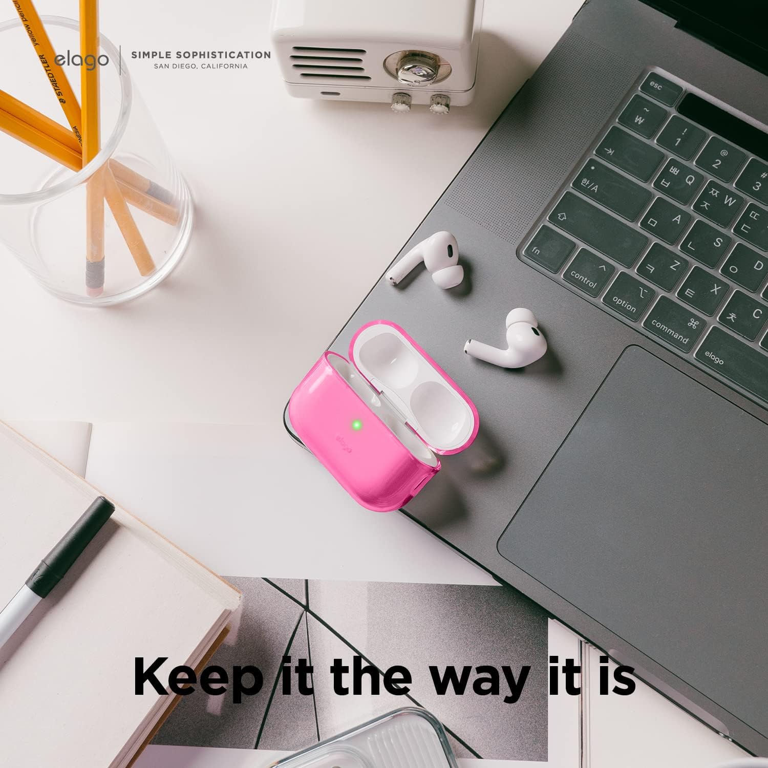 Detalle de elago Coque transparente en TPU pour AirPods Pro 2 (étui/housse de protection) – Néon Rose Vif