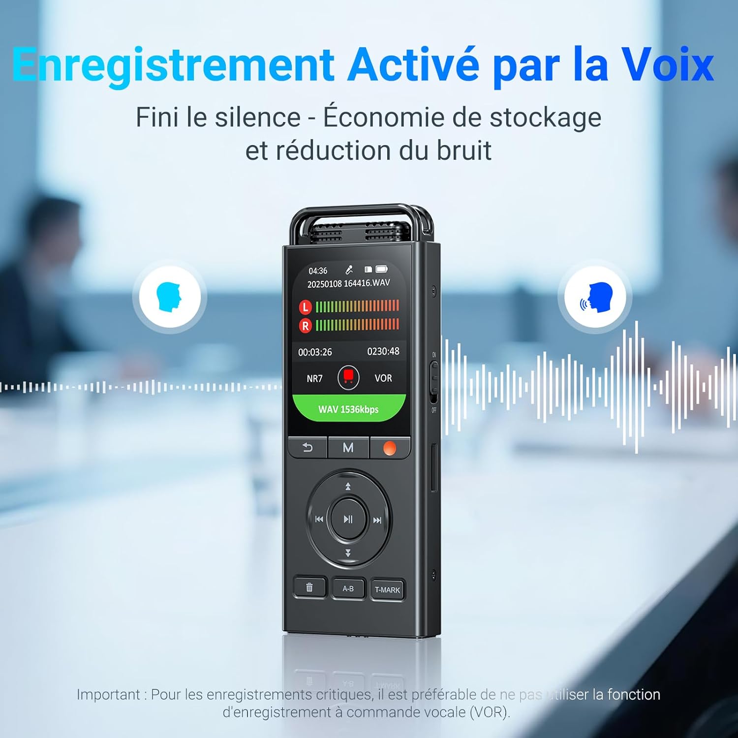 Thumbnail 4 de MECHEN Dictaphone Enregistreur Vocal Numérique 144 Go