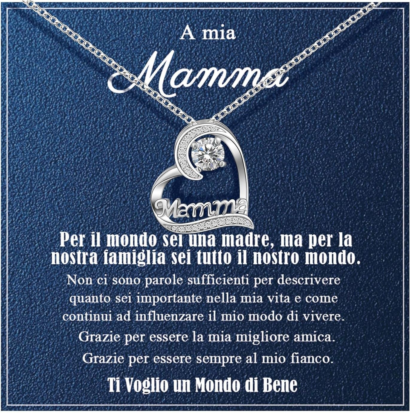 Thumbnail 6 de VGWON Collana per Festa della Mamma con pendente a cuore in acciaio inox