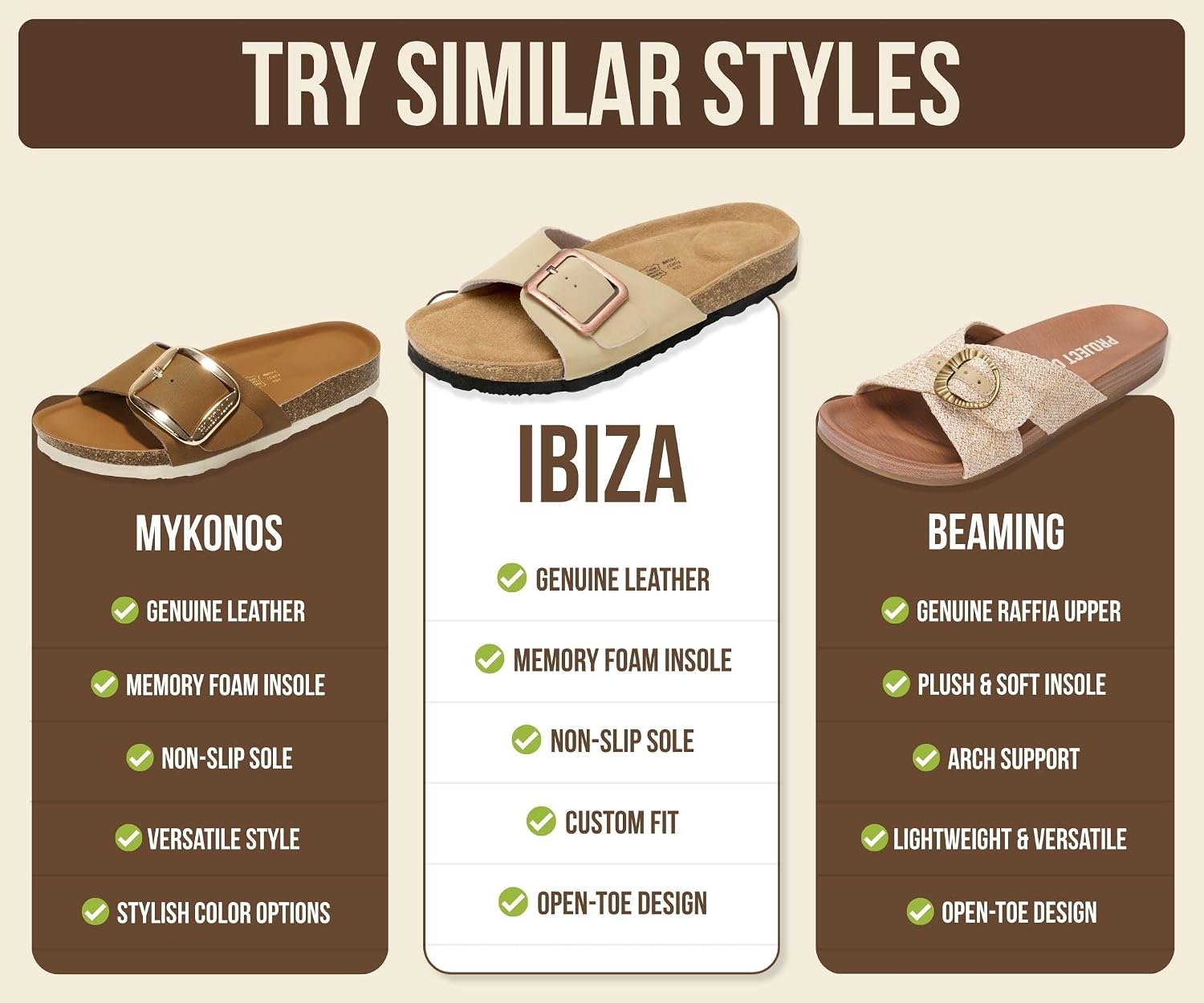 Detalle de Project Cloud 100% Genuine Leather Sandals for Women