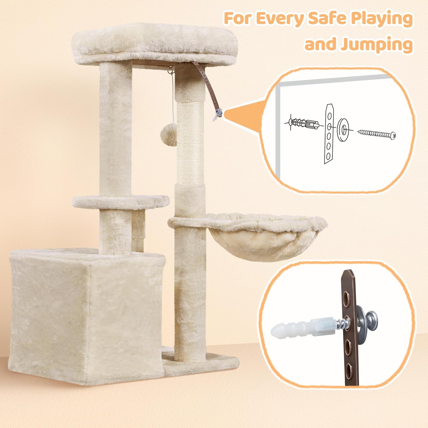Thumbnail 5 de Yaheetech Cat Tree 87cm Small Cat Tower
