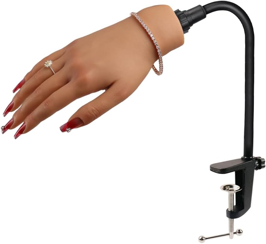 KnowU Main d’entraînement manucure avec support pour pose ongles (pratique, réutilisable)