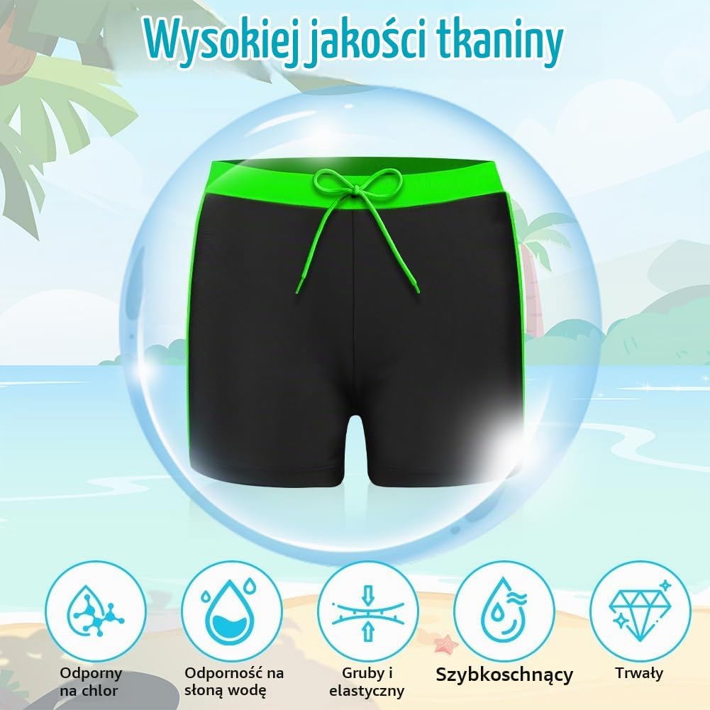 Detalle 2 de AYESY chłopięce kąpielówki szybkoschnące z podszewką kompresyjną i sznurkiem