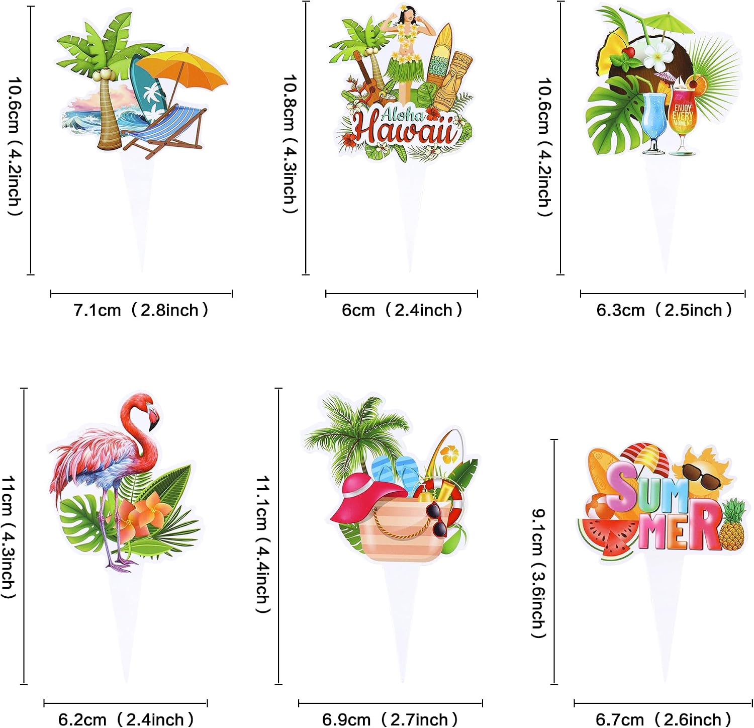 Thumbnail 1 de Ercadio Hawaii Cupcake Toppers, 30-Piece Set