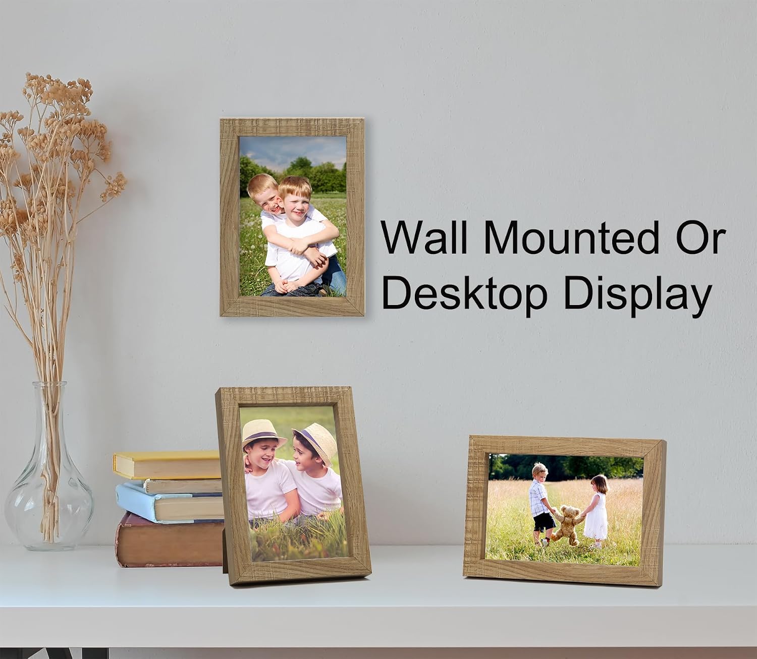 Thumbnail 4 de Natural Wood Effect 4x6 Photo Frame Set of 3