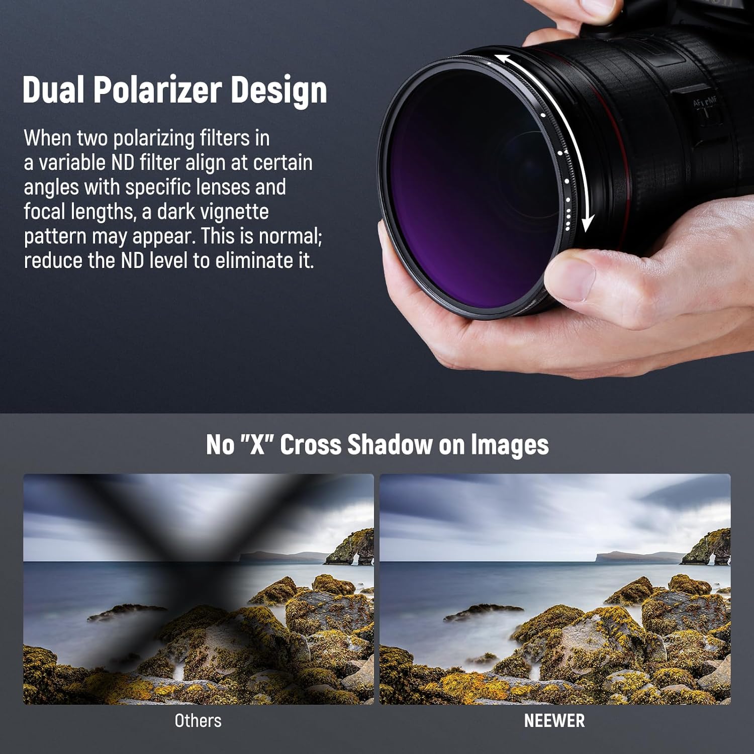 Thumbnail 5 de Neewer 82mm Variable ND Filter (ND8–2000) with hard stop for DSLR and mirrorless