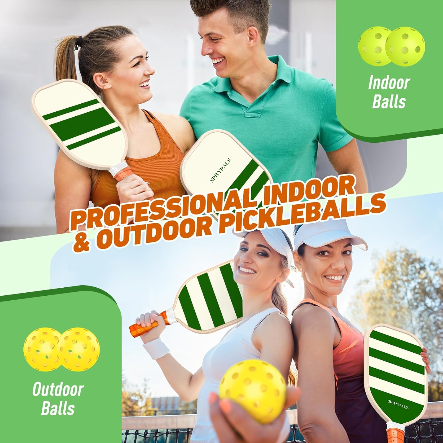 Detalle 2 de Pickleball Paddles 9-Ply Basswood Set