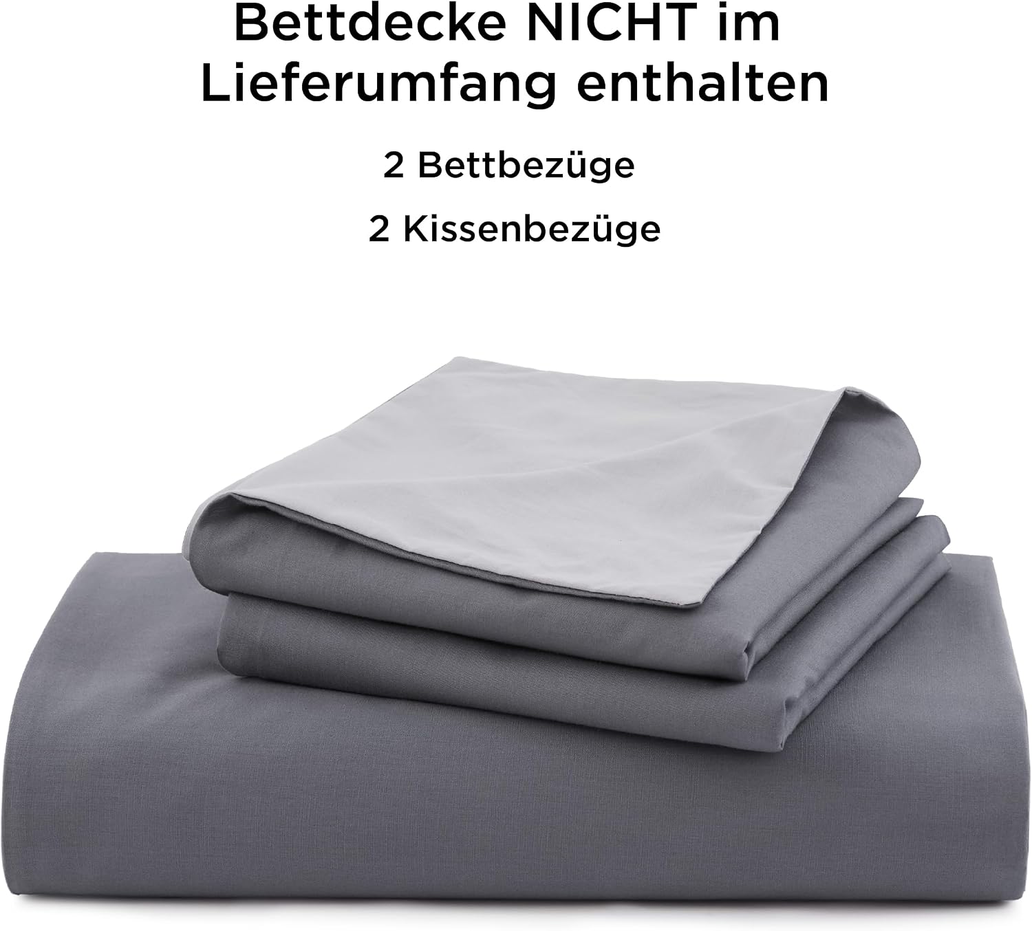 Thumbnail 6 de BEDSURE Bettwäsche 135x200 aus Baumwolle, 4-teilig (Wendebettwäsche) in Anthrazit/Grau