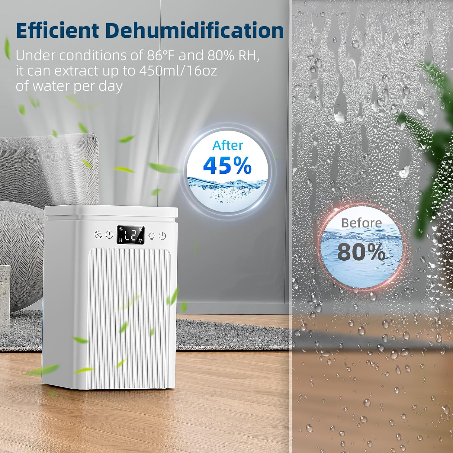 Detalle 1 de Dehumidifier for Bedroom 2.2L 💧